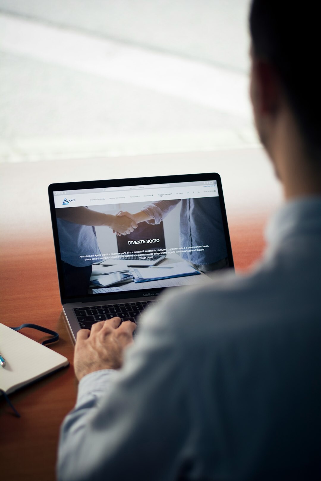 insurance professional using software